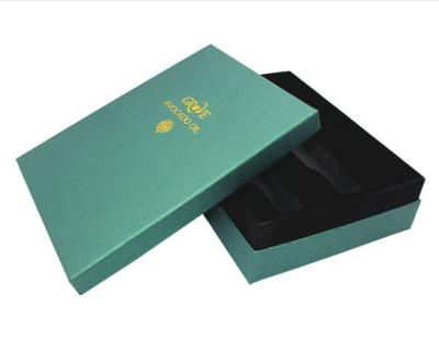 China Recycled Materials Customized Blue Cosmetics Box High Quality Box for sale