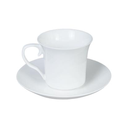 China New Vintage Soft Bone China Haiou Cup&saucer New Vintage Soft Bone China White Vintage Set Custom Printing Tea Cup and Saucer for sale