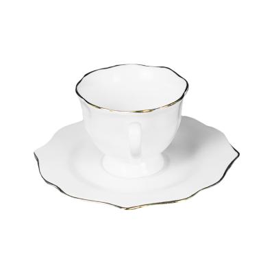 China Heyun 100ml Cup&saucer New Bone China Fruit White Luxury Bone China Dishes for sale