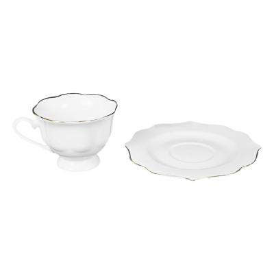 China New Heyun 230ml Soft Bone China Cup&saucer Small Dish New Bone China Classic Style Porcelain for sale