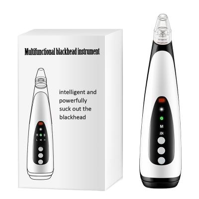 China Ultrasonic Acne Treatment Heating Blackhead Remover Vacuum For Blackhead Visible Black Head Extractor Anti Acne Face Nose Skin Care Point Device Black for sale