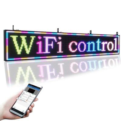 China WiFi LED Sign Programmable LED Signs Full Color Scrolling Led Display High Brightness indoor LED Advertising Display Board for sale