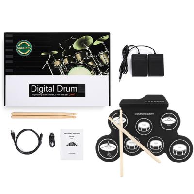 China Midi Keyboard Drum Kit Rolling USB Midi Pads Professional Musical Instrument Ensemble Flat Cable Roll Electronic Drum for sale