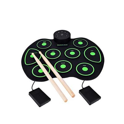 China Silicon Educational Toys Digital Portable Kid Electronic Drums Set Drum Cymbals Set Drums for sale