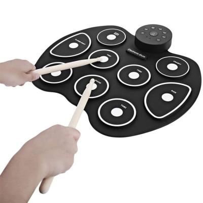 China Roll Drum Set Hand Sticks Usb Midi Flexible Silicone Microphone Bendable Cable Mini Tongue Drum Custom Made for sale