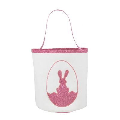 China Polycotton Party Festival Totes Handbags Candy Storage Bags Rabbit Tail Easter Bunny Basket Wholesale Rabbit Easter Bag for sale