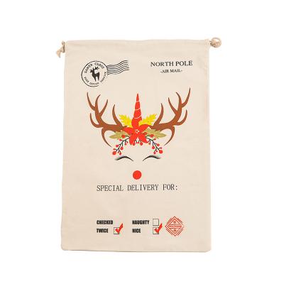 China Wholesale Christmas Drawstring Bags High Quality Drawstring Bags Cotton Santa Sacks Cheap Santa Sacks Large for sale