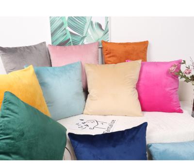 China Custom Therapy Velvet Pillowcase Solid Color Flannel Pillowcase Office Cushion Cover for sale