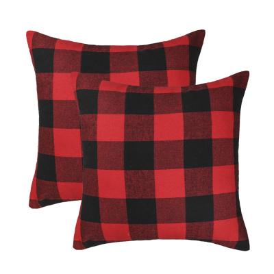 China PORTABLE Buffalo check plaid covers outdoor farmhouse plaid square pillow cushion case for home decor car bed sofa for sale