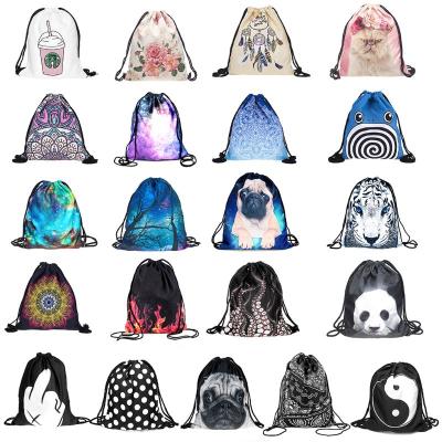 China Custom 3D Printing Drawstring Backpack Bag Multifunctional Fashion Custom Drawstring Bag for sale