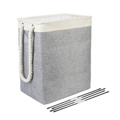 China Quality Friendy Canvas Fabric Eco Size Dirty Clothes Storage Hamper Square Folding Basket Laundry Hamper for sale