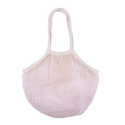 China New Fashion Beautiful 100% Cotton Handled Mesh Net Shopping Bags With Lining Wholesale for sale