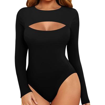 China Breathable Yoga Hollow Slim Fit Suit Rompers Long Sleeves Turtle Neck Shapewear Jumpsuit for sale