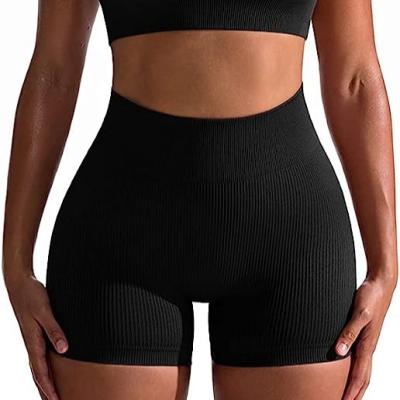 China Breathable GYM PEOPLE High Waist Yoga For Women Tummy Control Fitness Sports Workout Running Shorts With Deep Pockets for sale