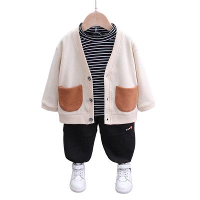 China Spring And Autumn Children Clothes Fashionable Polyester / Cotton Kid Three Piece Suit Baby Boy Dress for sale