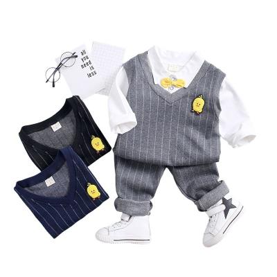 China Baby smart casual spring and Korean lovely baby clothes 1-3 years old fashions set three-piece Autumn Clothes Suit Boys 0 for sale