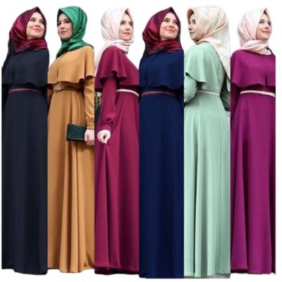 China Factory Wholesale Ethnic Women's Long Cotton Robe Belt Muslim Dress Knitted Islamic Clothing Cloak New Long for sale