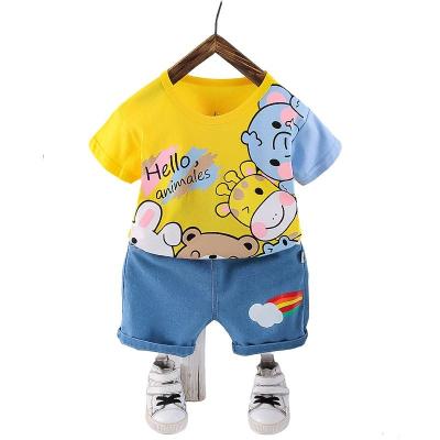 China Summer Short Sleeve Suit Kid's Western Style Children's Clothing Baby Boy 1-5 Year Old Casual for sale