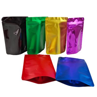 China Safety In Stock Food Grade Stand Up Pouch Glossy Matte Holographic Aluminum Foil Mylar Plastic Packaging Bags for sale