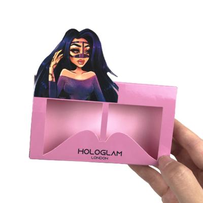 China Security Lashes Box Logo Printing Cardboard Rose Gold Custom Foil Stamping Beauty False Eyelash Case Paper Packaging Box for sale