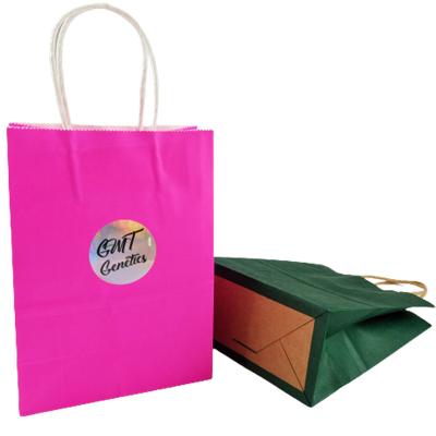 China Wholesale Security Custom Printed Paper Bags With Your Own Packaging Labels Logo Colorful Kraft Shopping Bags With Handle for sale