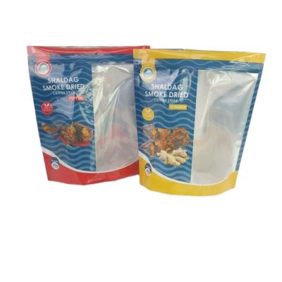 China Moisture Proof Edible Zipper Plastic Bag With Resealable Clear Window Stand Up Pouch For Snack Dry Food Storage Customized for sale