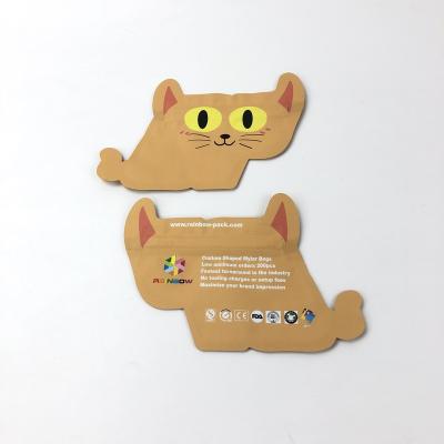 China Special Shape Moisture Proof Custom Die Cut Edible Mylar Matte Soft Touch Plastic Bags 3.5g 7g Irregular Die Cut Pouches With Zip Lock for sale