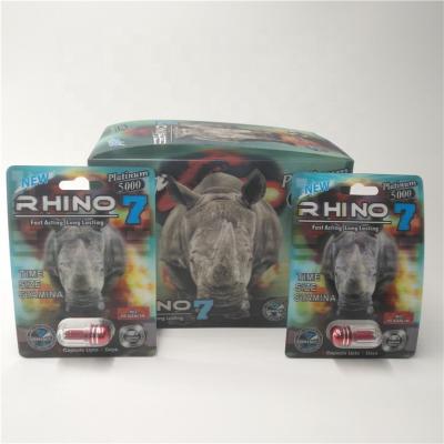 China Custom Printing Male RHINO Moisture Proof 8/11/25 3d Display Card Enhancement Performance Pills Card Box Empty Container Packing Cards for sale