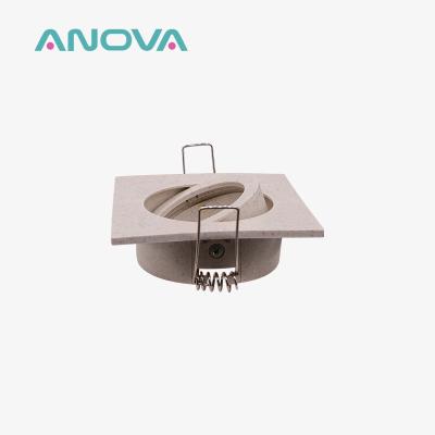 China Bamboo Fiber Downlight Enclosure Square Recessed MR16 Downlight Housing for sale