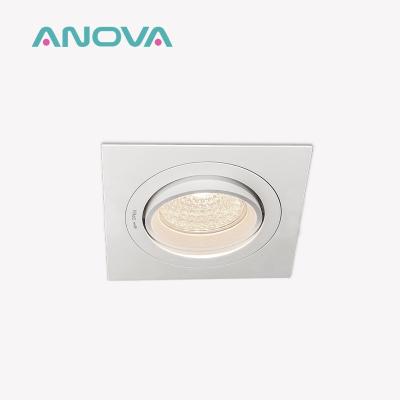 China Commercial Square Recessed Spotlight Frame with 20° Tilt and Rotating Housing for sale