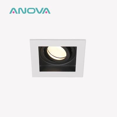 China Anti-Glare GU10 MR16 Commercial Adjustable Recessed Spotlight Downlight Frame for sale