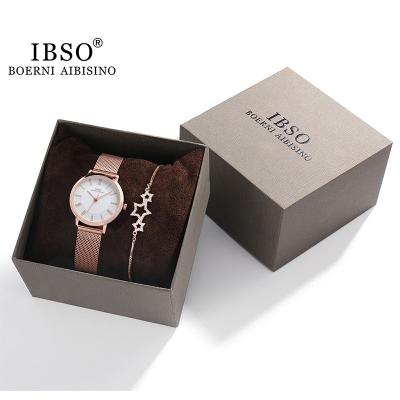 China 2022 New Water Resistant IBSO Watch Set Bracelet Quartz Watches for sale