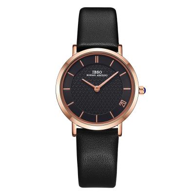 China Water Resistant IBSO Elegant Watch Leather Strap Women Quartz for sale