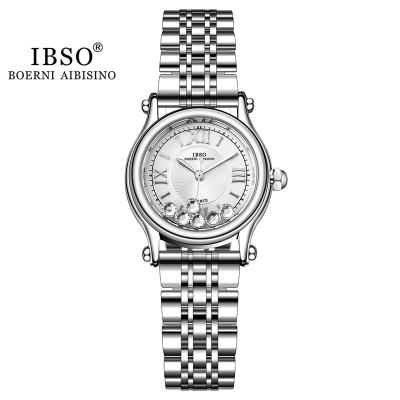 China New Water Resistant IBSO Logo Zircon Dial Watches Women Wrist 2022 Luxury Custom Made Quartz Watches for sale