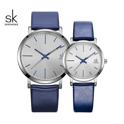 China Water Resistant Shengke K8039 Couple Watch Logo Quartz Watches Custom Unisex for sale