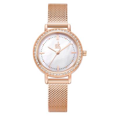 China Water Resistant Shengke 0163 Custom Logo Women Luxury Quartz Watches Fashion Style for sale