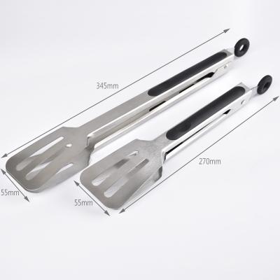 China Sustainable Food BBQ Tong Spatula Kitchen Tools Stainless Steel Barbecue Clip Tongs for sale