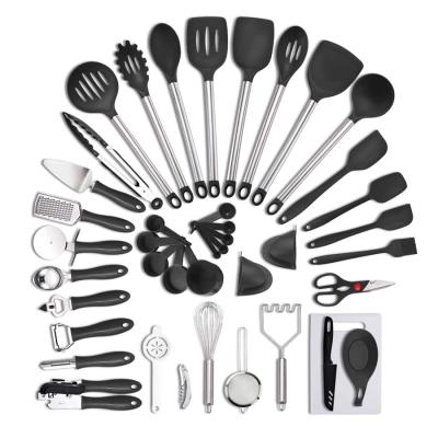 China Sustainable Non-Stick Nylon 42-Piece Stainless Steel Utensils Set for sale