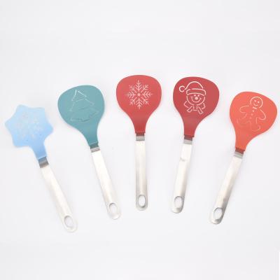 China Sustainable Christmas Nylon Cooking Stainless Steel Turner for sale