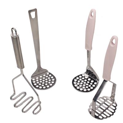 China Bakeware Kitchen Tools Manual Potato Press Crusher Folding Multifunctional Stainless Steel Potato Mashers for sale