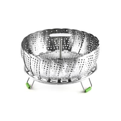 China Best Selling Expandable Vegetable Food Steamer Basket Folding Stainless Steel Steamer Rack for sale