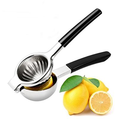 China Sustainable Fruit Press Stainless Steel Lemon Squeezer With Silicone Handles for sale