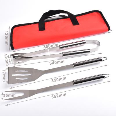 China Easily Cleaned 3 Piece BBQ Tool Kit With Carry Bag Tool Kit Barbecue Grilling Tools for sale