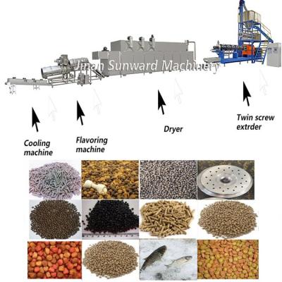 China Factory Sell 1 Ton per hour Fish Feed Production Extruder Machine for sale