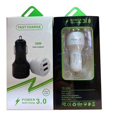 China China-chic New Quick Charging Qc3.0 Car Charging 5v3a Mini Dual General Car Charger qcusb fast car charger for sale