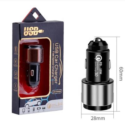 China New China-chic dual port fast charging one of qc3.0 dual mini car charger USB charger head for two car charging for sale