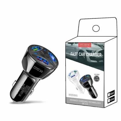 China New China-chic 3A 3usb qc3.0 car charging car charger one to three mobile phone fast charging charger for sale