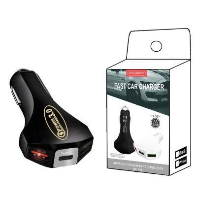 China New China-chic type-c fast charging car charger 7a Qc3.0+3.5A 2usb fast car charger on board type-c fast charging charger for sale