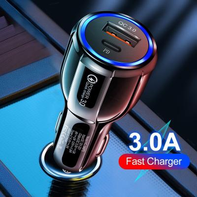 China New China-chic 36W qc3.0 dual quick-fill vehicle charging type-c cigarette lighter flash vehicle palladium quick-fill filling for sale