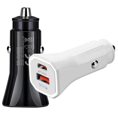 China New New China-chic QC3 0 38W USB car charger pd20w+C fast charging car charging pd12w 2.4a USB+typc-c car mobile phone dual port charger for sale